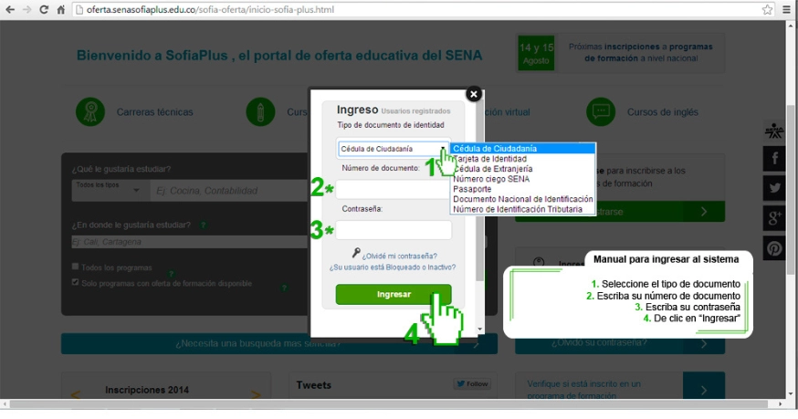 Como Ingresar a la Plataforma BLACKBOARD de Sofia Plus - Ingreamos Nuestros datos personales para iniciar Seccion