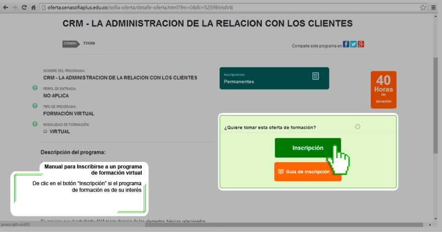 Ingresar al Portal de Sofia Plus - Inscripcion al Curso desde la Plataforma Sofia Plus
