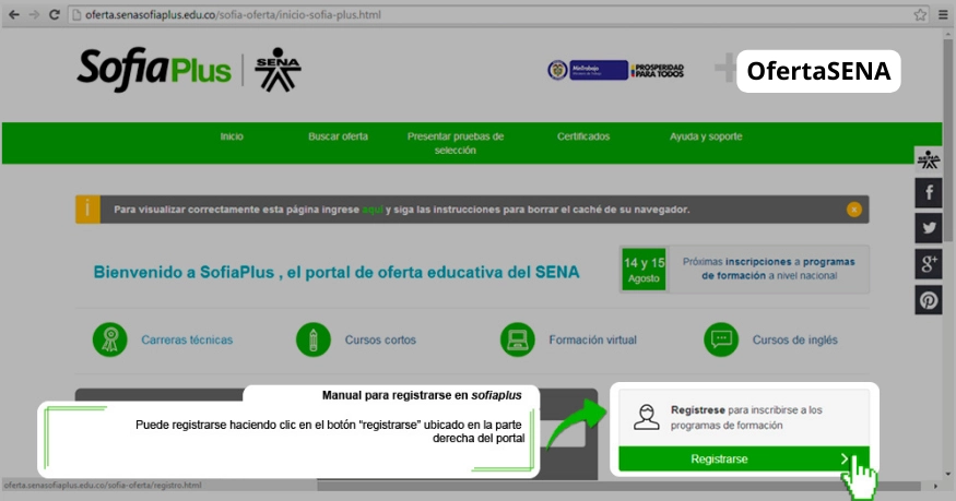 Registrarse en SENA Sofia Plus